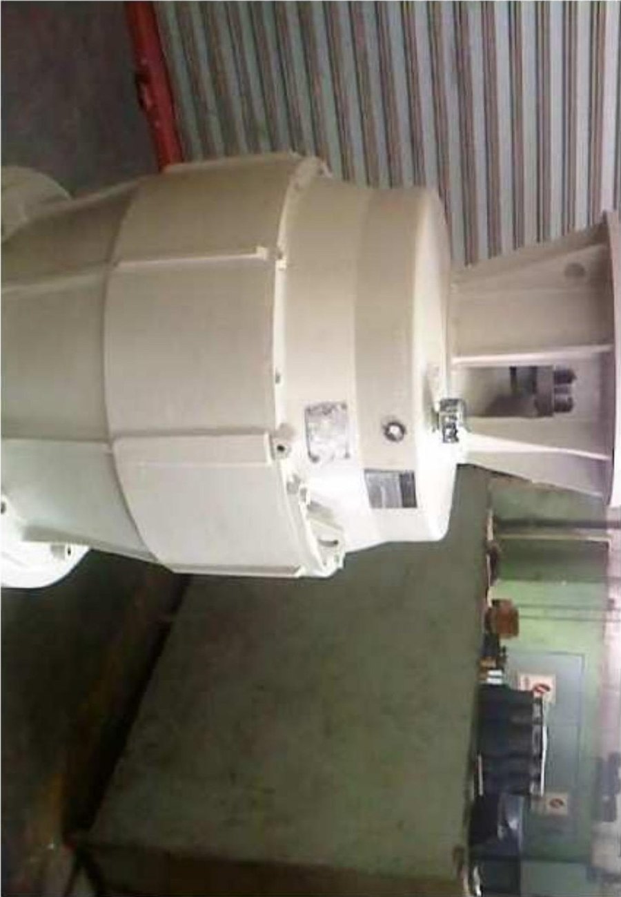 Finished and painted industrial gearbox, ready for delivery
