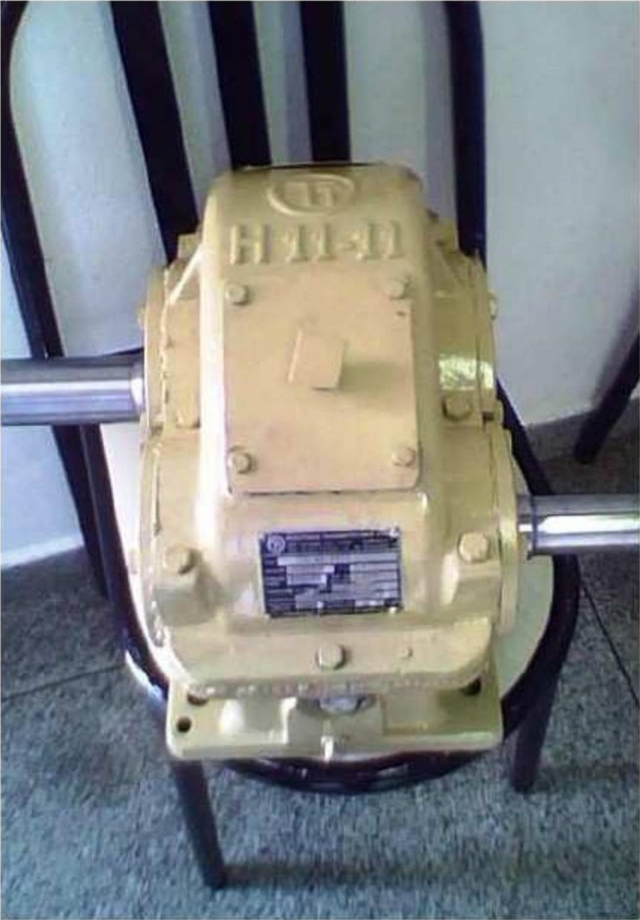 The same industrial gearbox after overhaul and upgrade