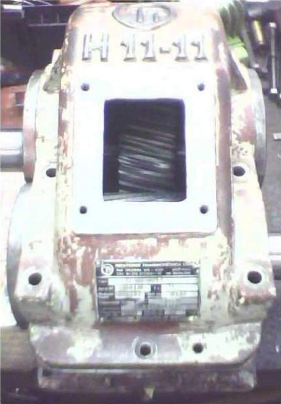 Industrial gearbox as received for overhaul, before reconditioning