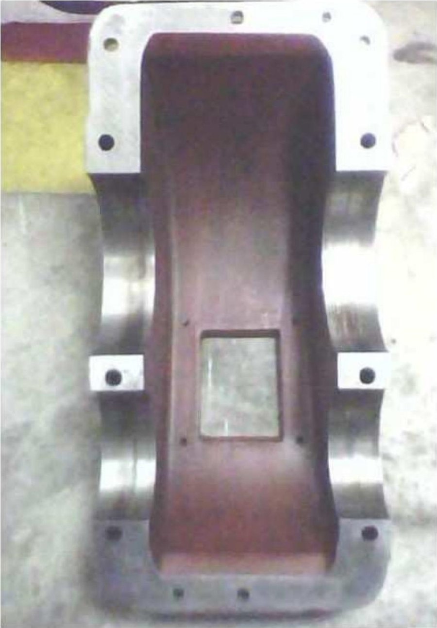 Machined gearbox housing prepared for assembly