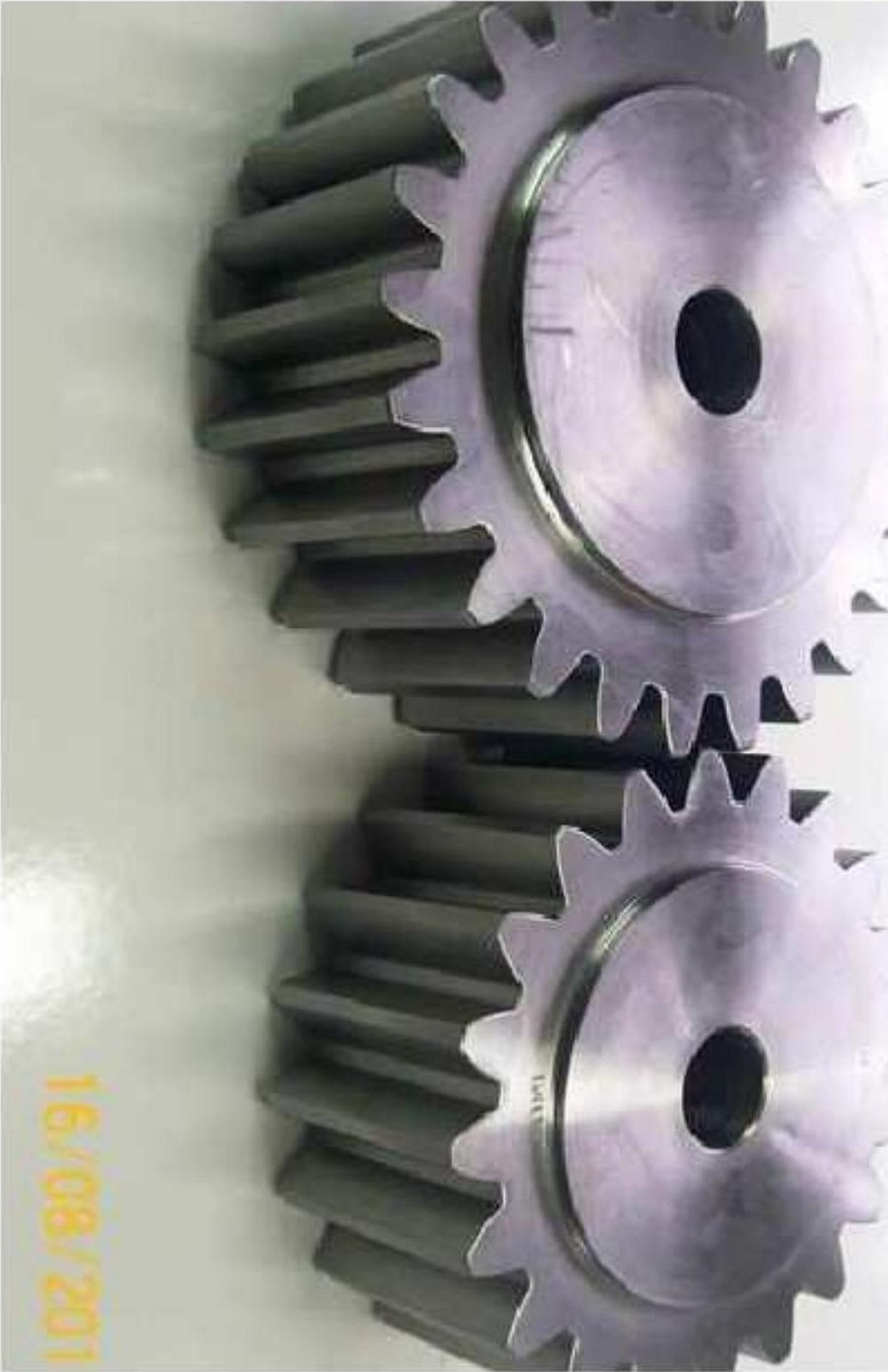 Pair of double helical steel gears