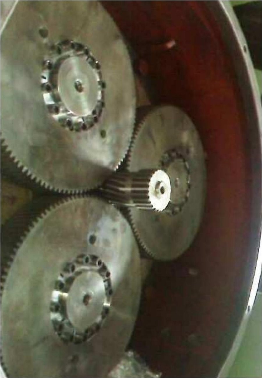 Planetary gear set during gearbox assembly